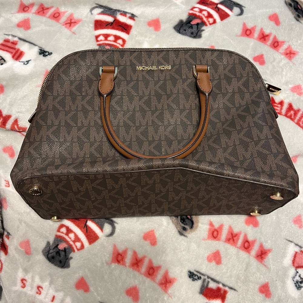 Michael Kors brown bag with MK monogram
